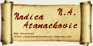Nadica Atanacković vizit kartica